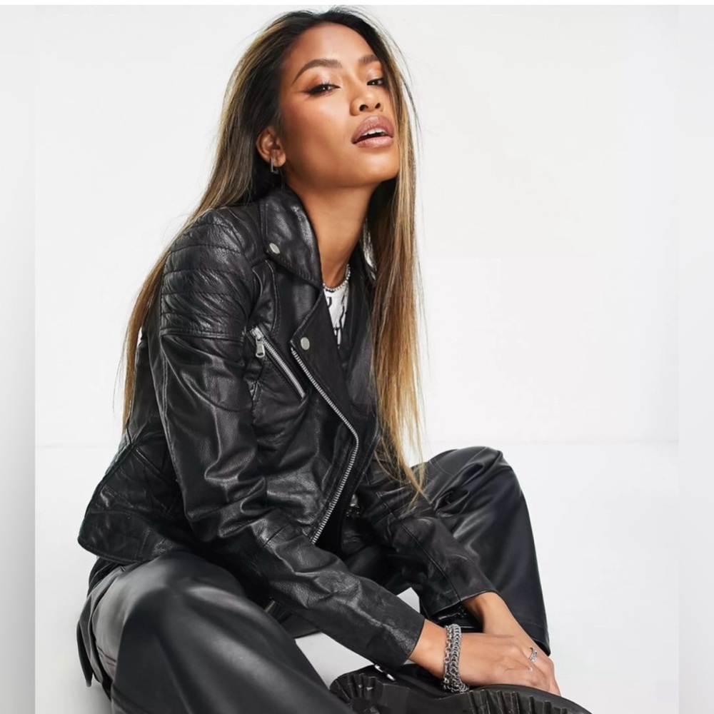 Barneys New York Black Leather Jacket